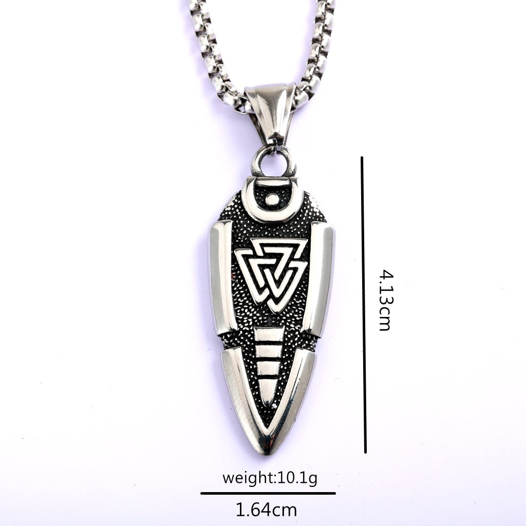 Rune Arrow Pendant Necklace