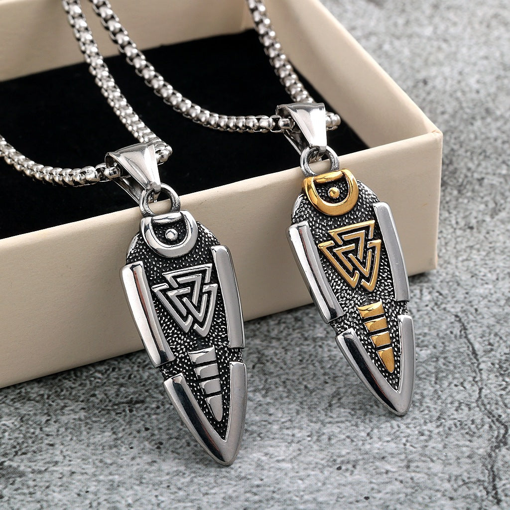 Rune Arrow Pendant Necklace