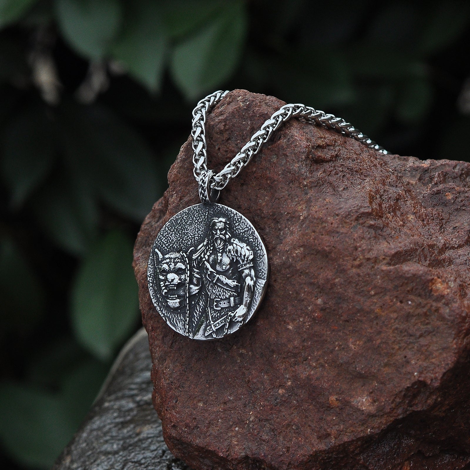 Stainless Steel Norse God Tyr Pendant Necklace