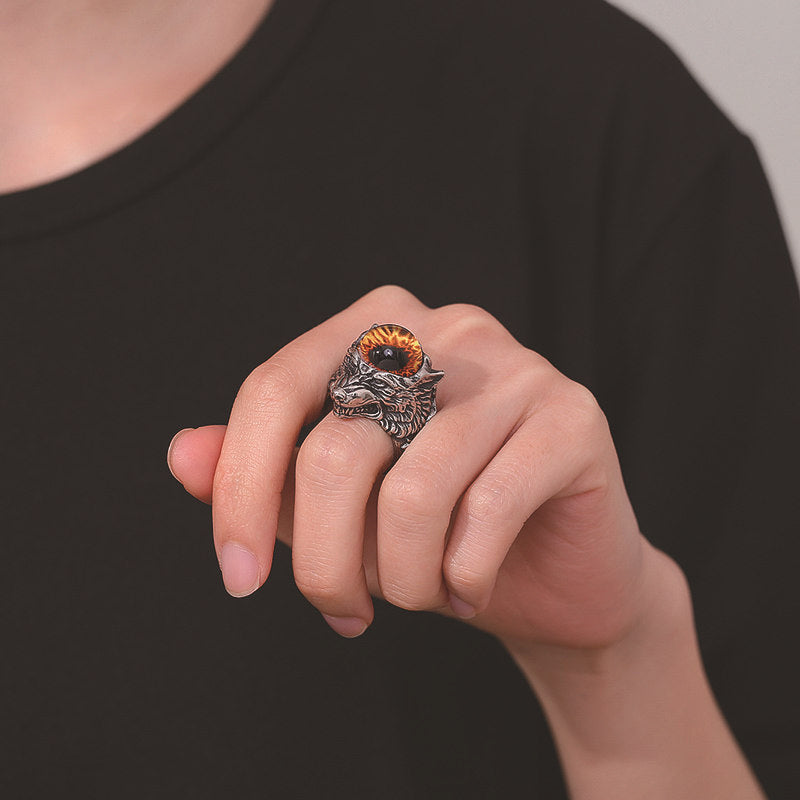 Viking Celtic Totem Wolf Stainless Steel Ring