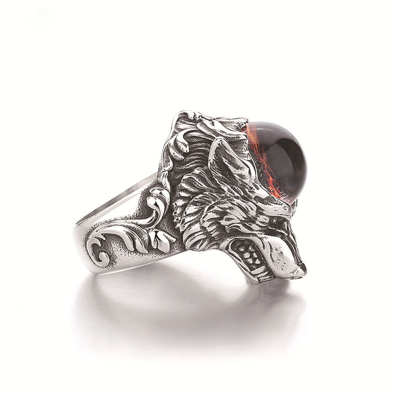 Viking Celtic Totem Wolf Stainless Steel Ring