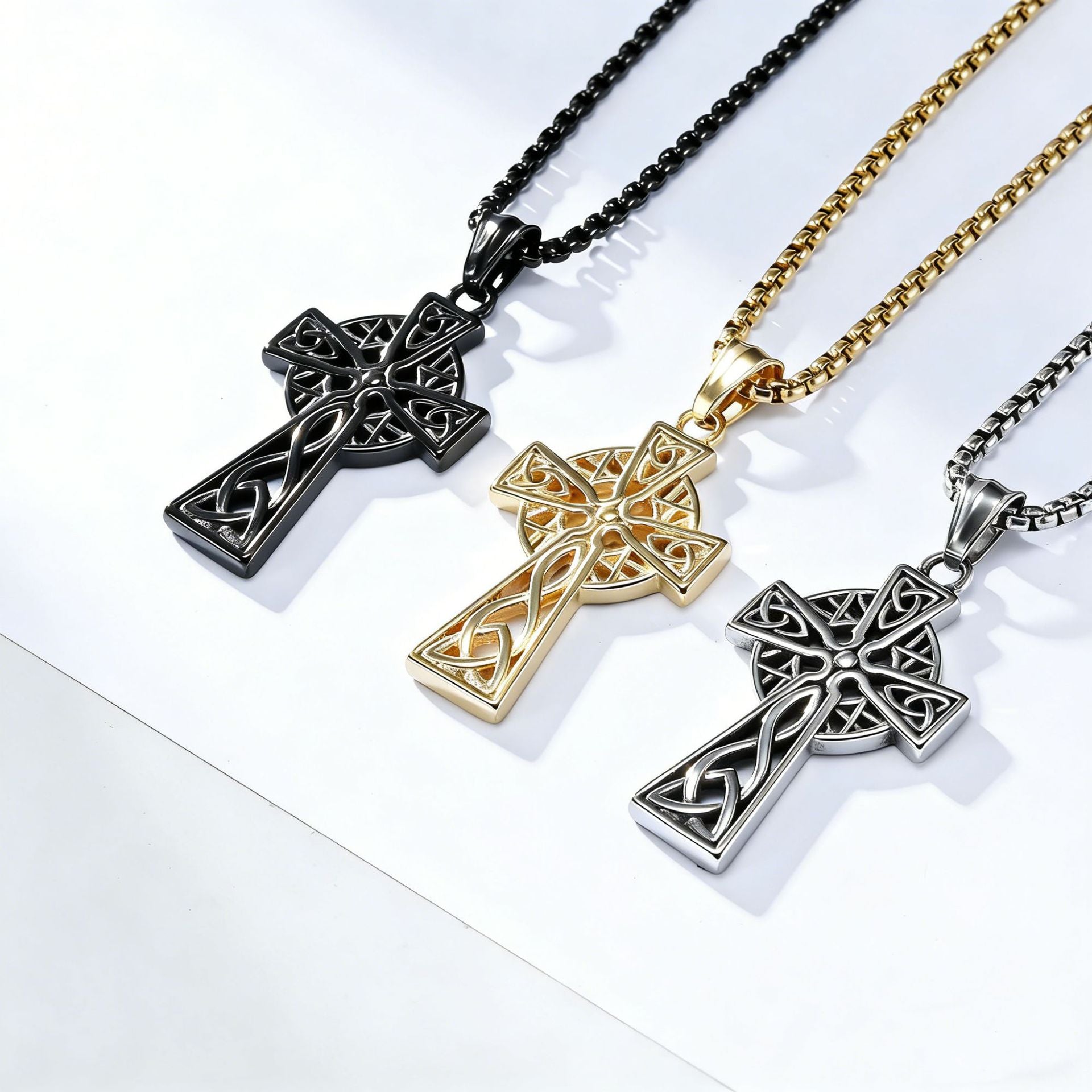 Viking Celtic Triangle Pendant Necklace