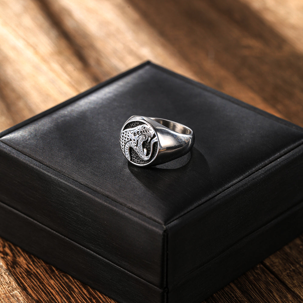 Viking Snake Signet Ring
