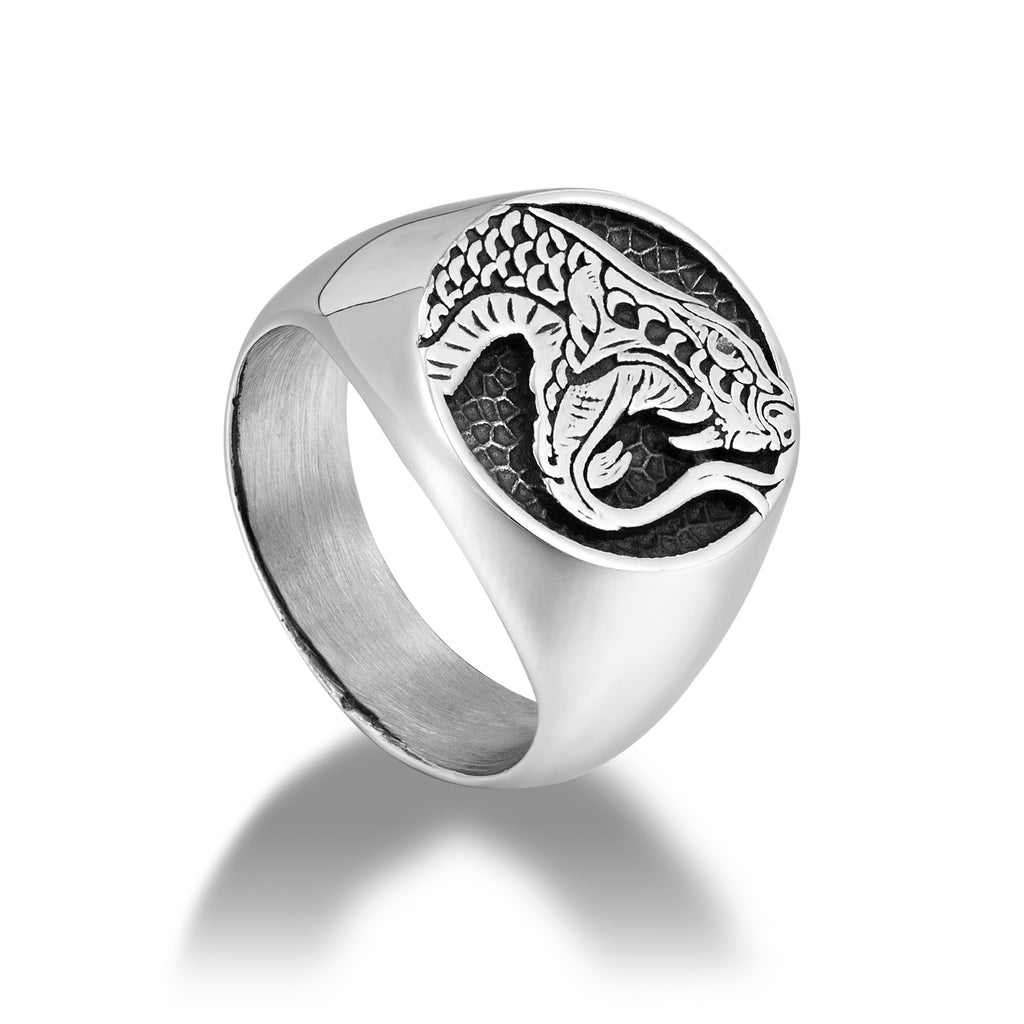 Viking Snake Signet Ring